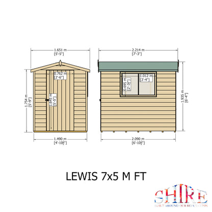 Shire Lewis 7x5 Single Door Shiplap