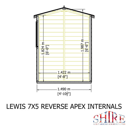 Shire Lewis 7x5 Single Door Shiplap Reverse Style D