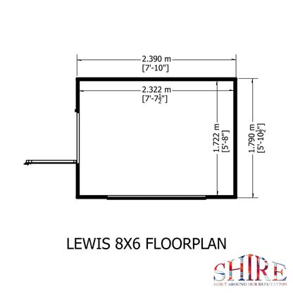 Shire Lewis 8x6 Single Door Shiplap