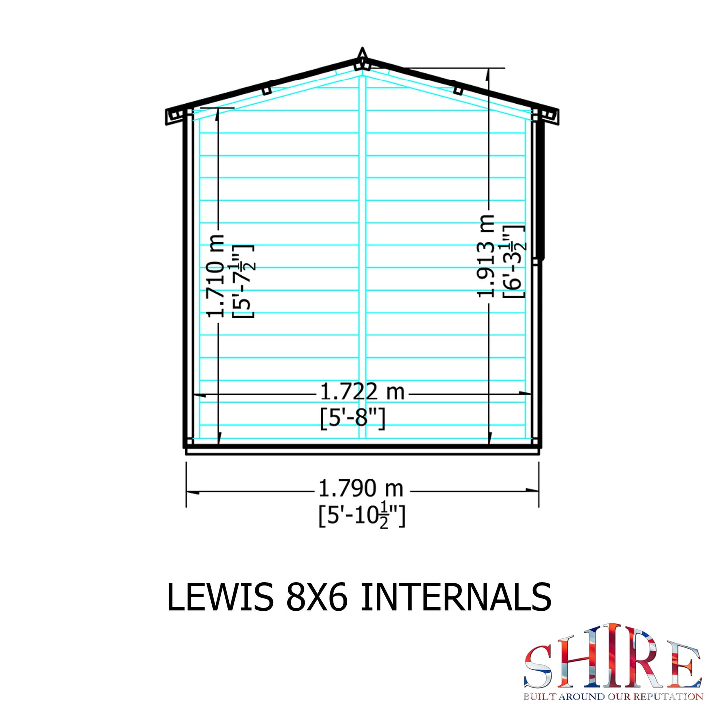 Shire Lewis 8x6 Single Door Shiplap
