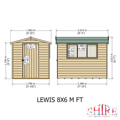 Shire Lewis 8x6 Single Door Shiplap