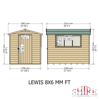 Shire Lewis 8x6 Single Door Shiplap