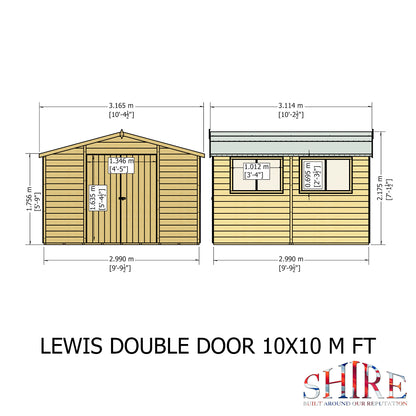 Shire Lewis 10x10 Double Door Loglap