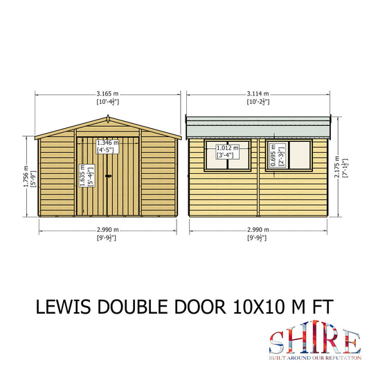 Shire Lewis 10x10 Double Door Shiplap