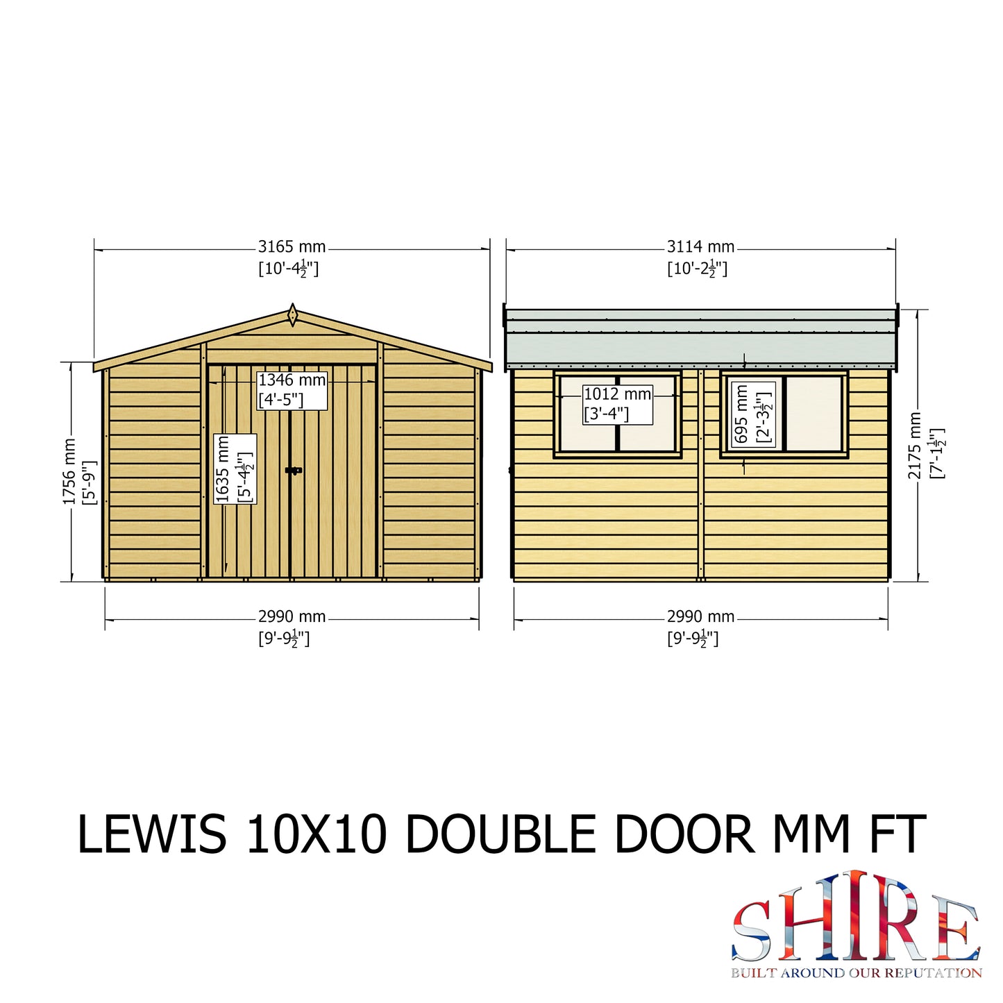 Shire Lewis 10x10 Double Door Shiplap