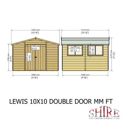 Shire Lewis 10x10 Double Door Shiplap