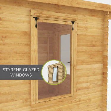 Mercia 4m x 3m Pent Log Cabin - 19mm