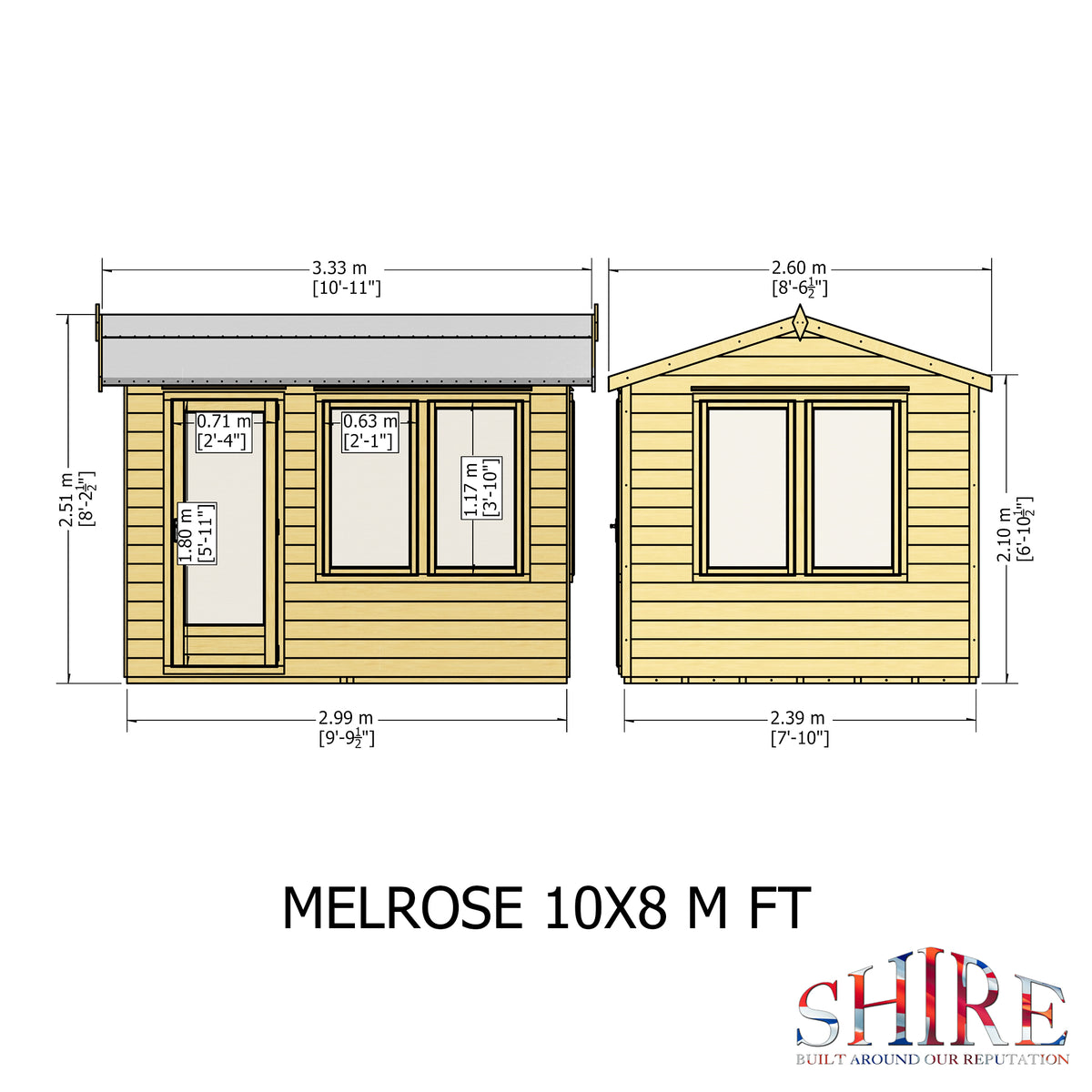 Shire Melrose 10x8 Single Door