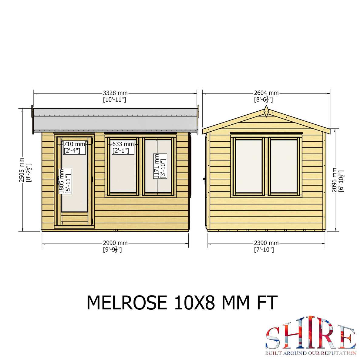 Shire Melrose 10x8 Single Door