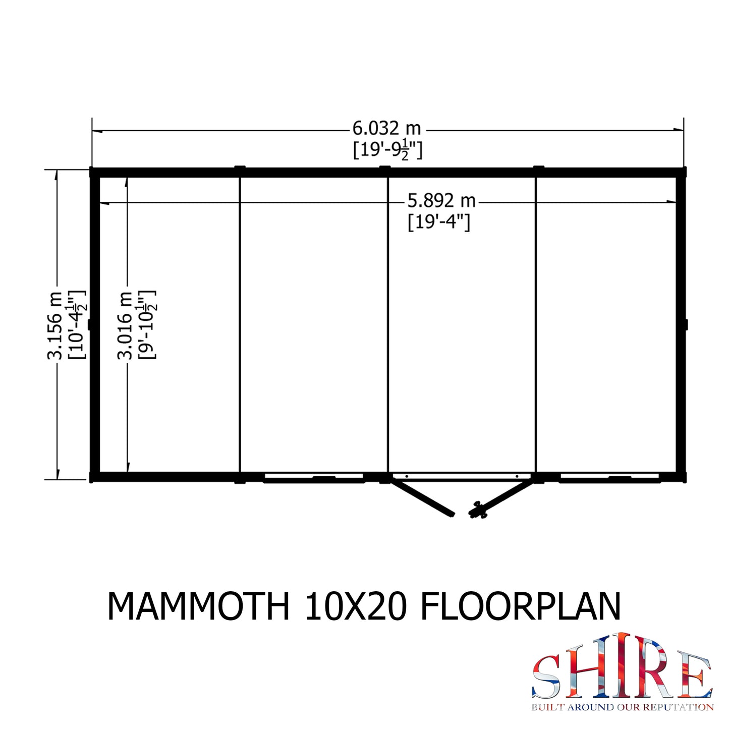 Shire Mammoth 10x20 Double Door Loglap