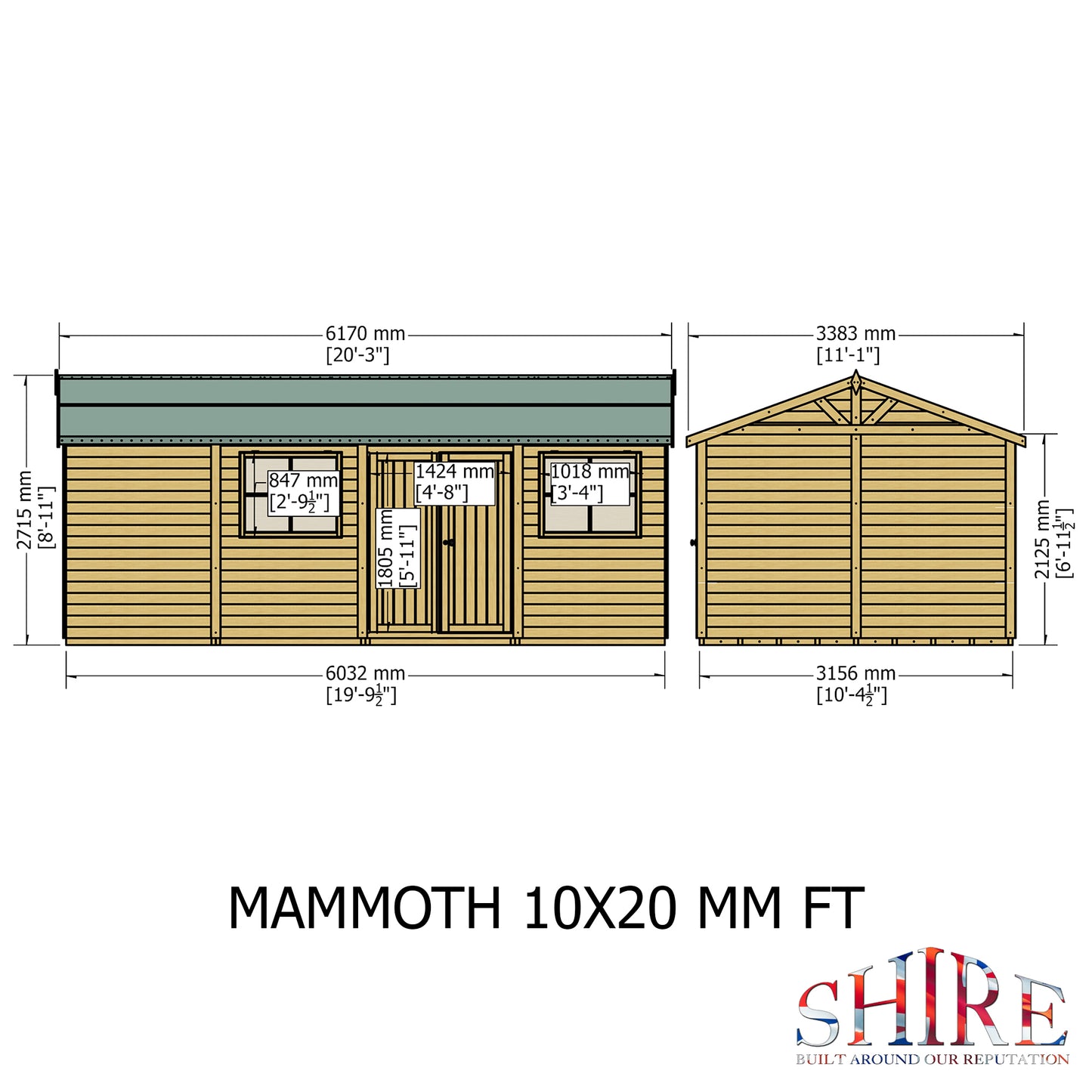 Shire Mammoth 10x20 Double Door Shiplap
