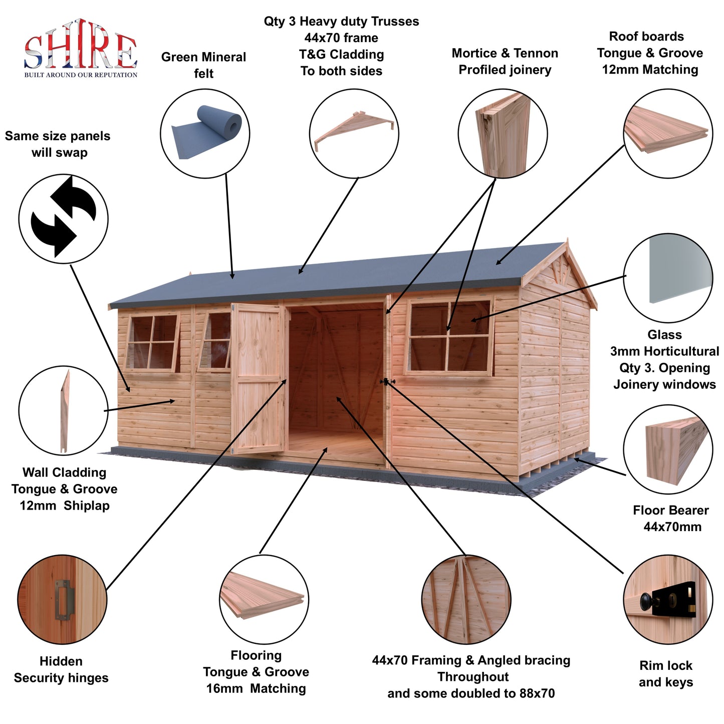 Shire Mammoth 10x20 Double Door Shiplap