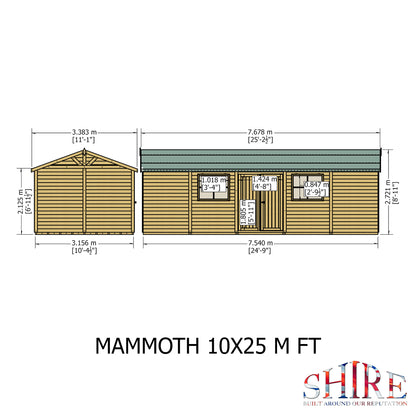 Shire Mammoth 10x25 Double Door Loglap