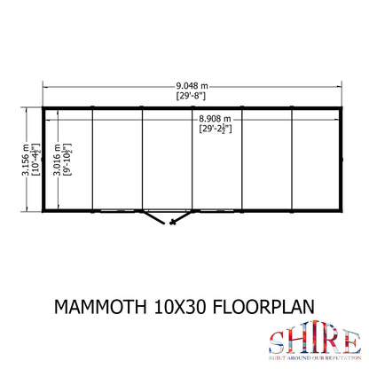 Shire Mammoth 10x30 Double Door Shiplap