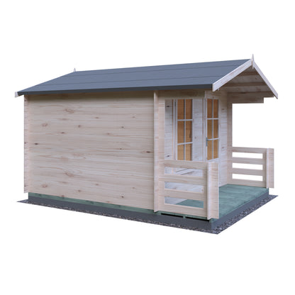 Shire Maulden with veranda 10x10 19mm Log Cabin