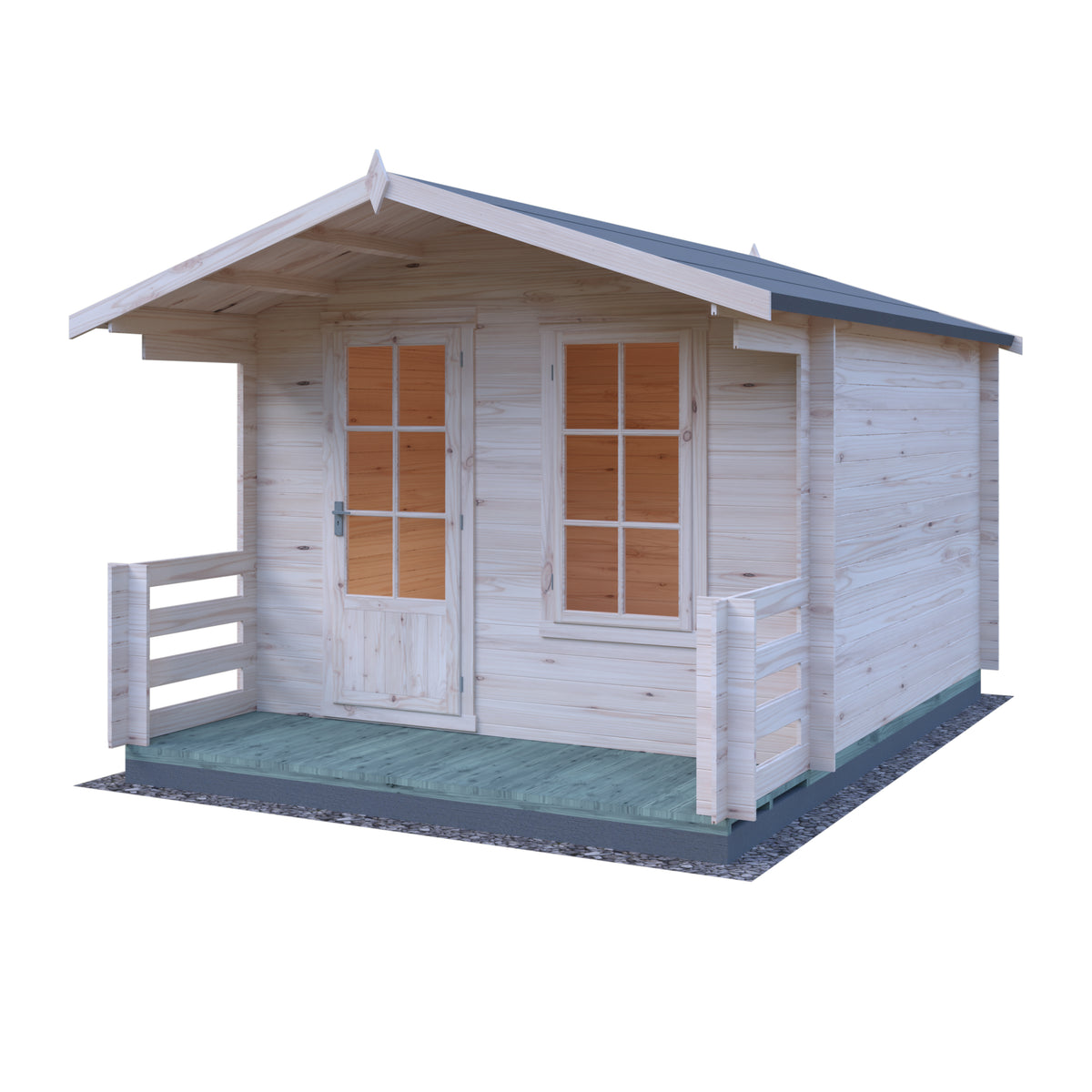 Shire Maulden with veranda 10x10 19mm Log Cabin