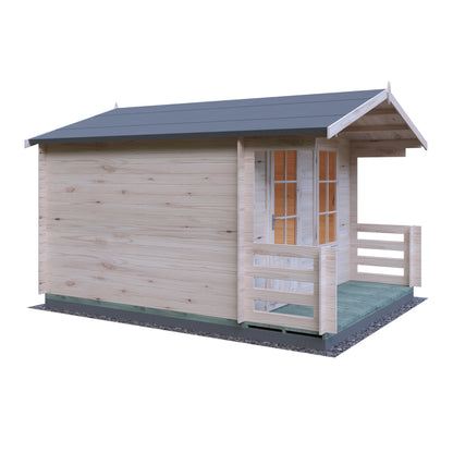Shire Maulden with veranda 10x10 19mm Log Cabin