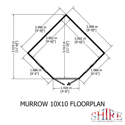 Shire Murrow 10x10 Double Door Shiplap