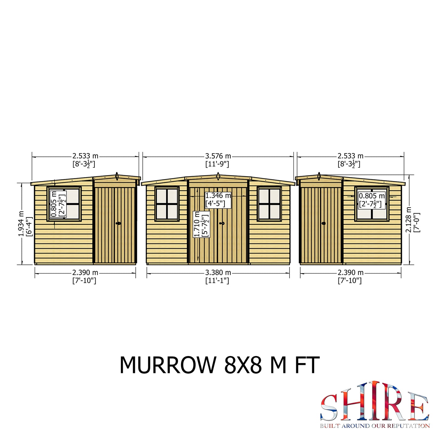 Shire Murrow 8x8 Double Door Loglap