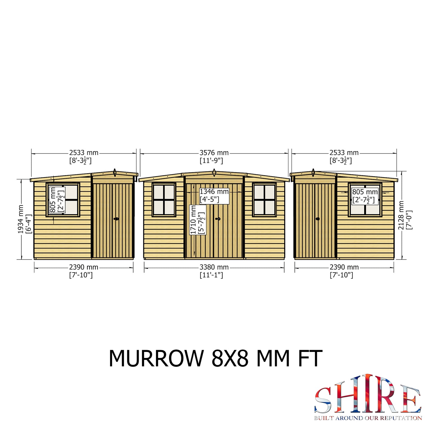 Shire Murrow 8x8 Double Door Loglap