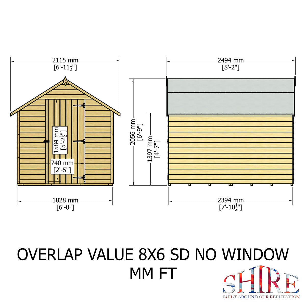 Shire Overlap 8x6 Single Door Value