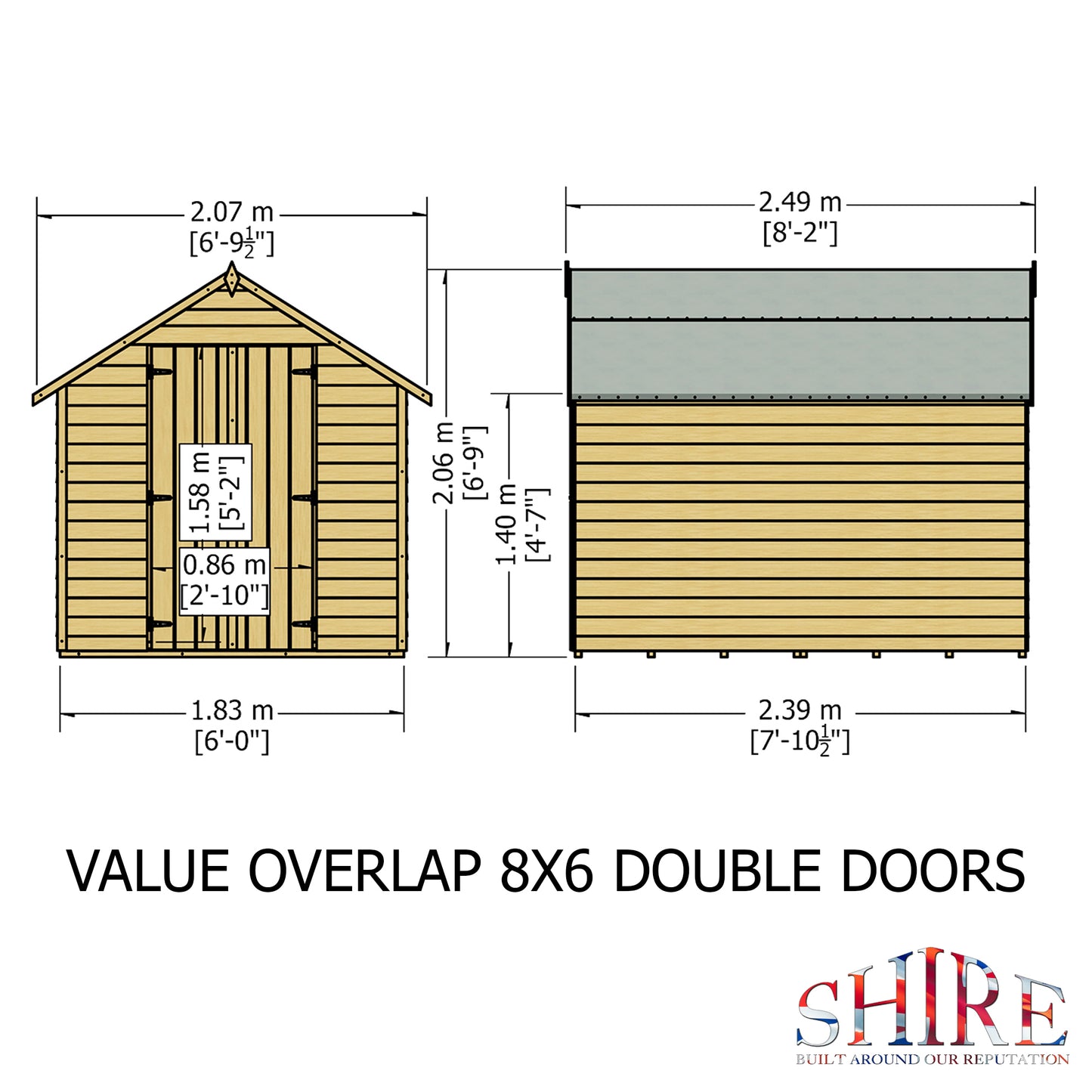Shire Overlap 8x6 Double Door Value