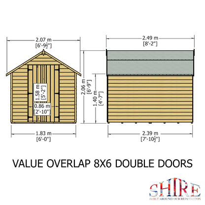 Shire Overlap 8x6 Double Door Value