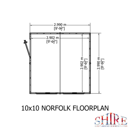 Shire Norfolk 10x10 Single Door Shiplap Style A