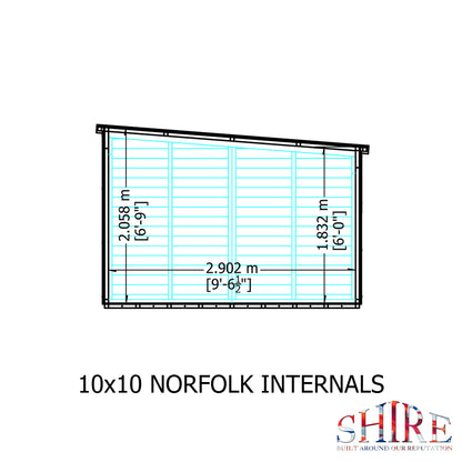 Shire Norfolk 10x10 Single Door Shiplap Style A