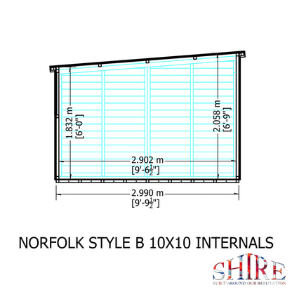 Shire Norfolk 10x10 Single Door Shiplap Style B