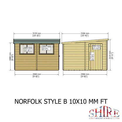 Shire Norfolk 10x10 Single Door Shiplap Style B