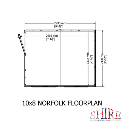 Shire Norfolk 10x8 Single Door Loglap Style A