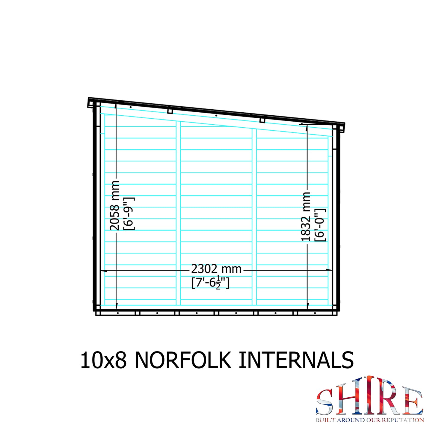 Shire Norfolk 10x8 Single Door Loglap Style A