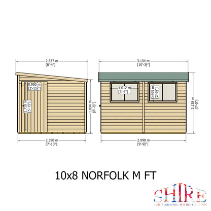 Shire Norfolk 10x8 Single Door Loglap Style A
