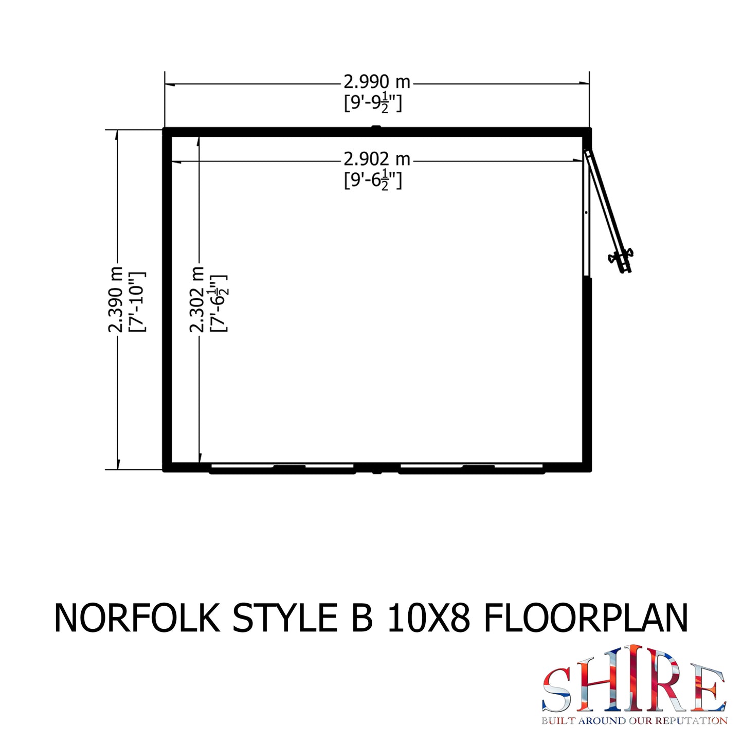 Shire Norfolk 10x8 Single Door Shiplap Style B