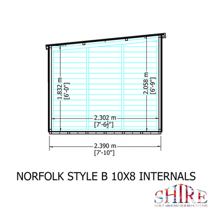 Shire Norfolk 10x8 Single Door Shiplap Style B