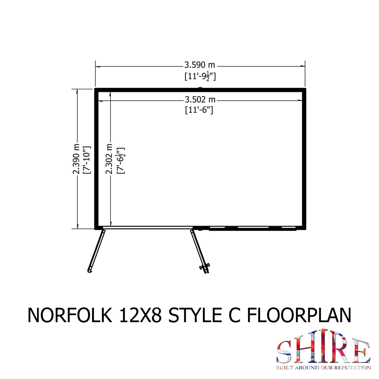 Shire Norfolk 12x8 Double Door Shiplap