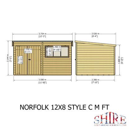 Shire Norfolk 12x8 Double Door Shiplap