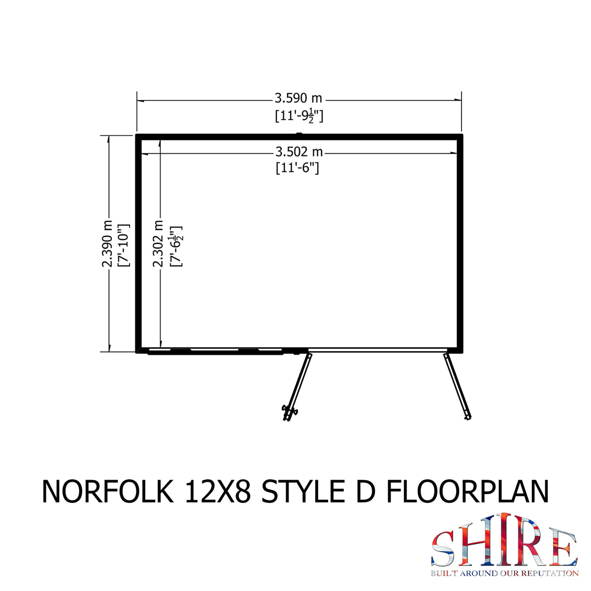Shire Norfolk 12x8 Double Door Loglap