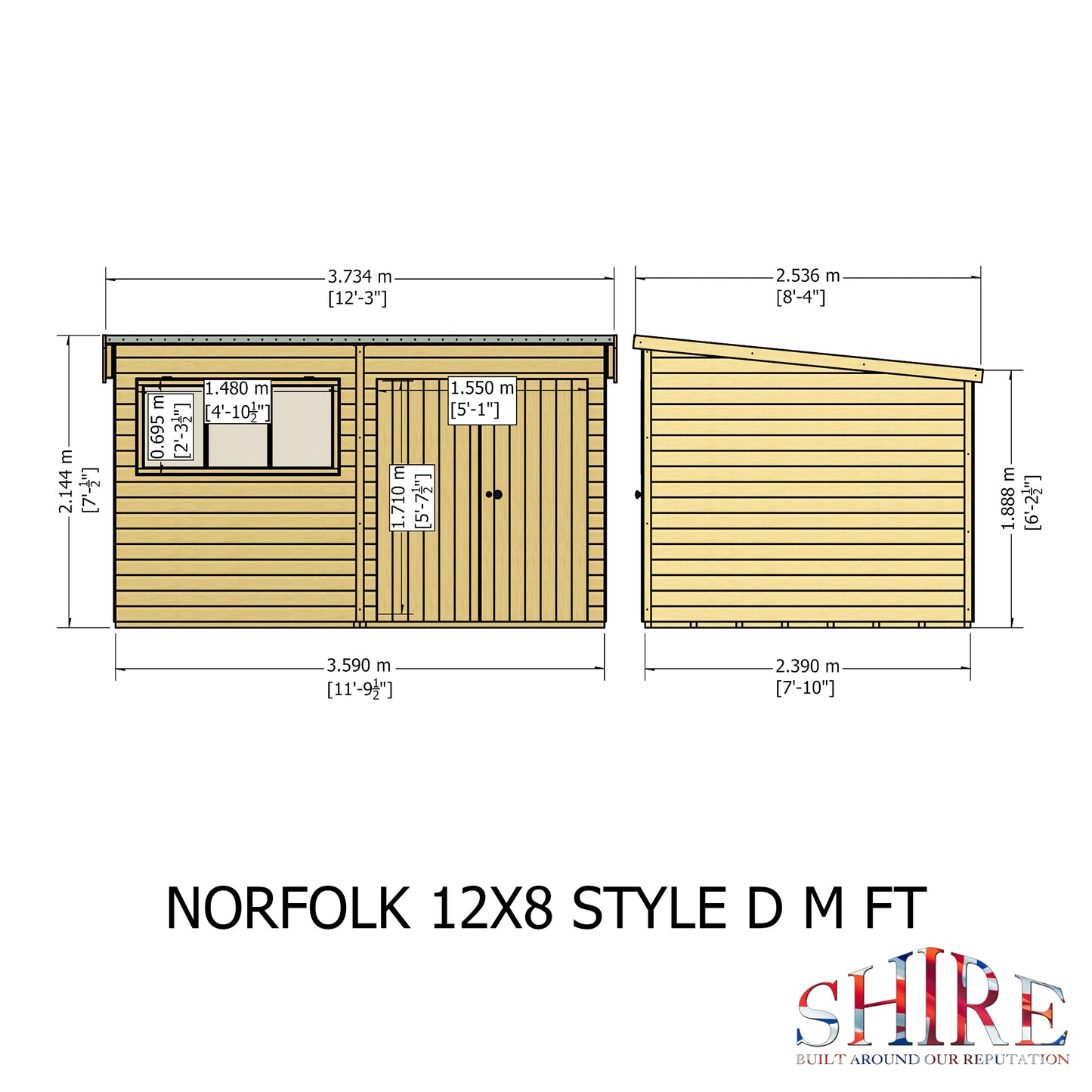 Shire Norfolk 12x8 Double Door Shiplap