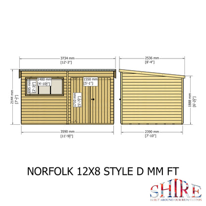 Shire Norfolk 12x8 Double Door Shiplap