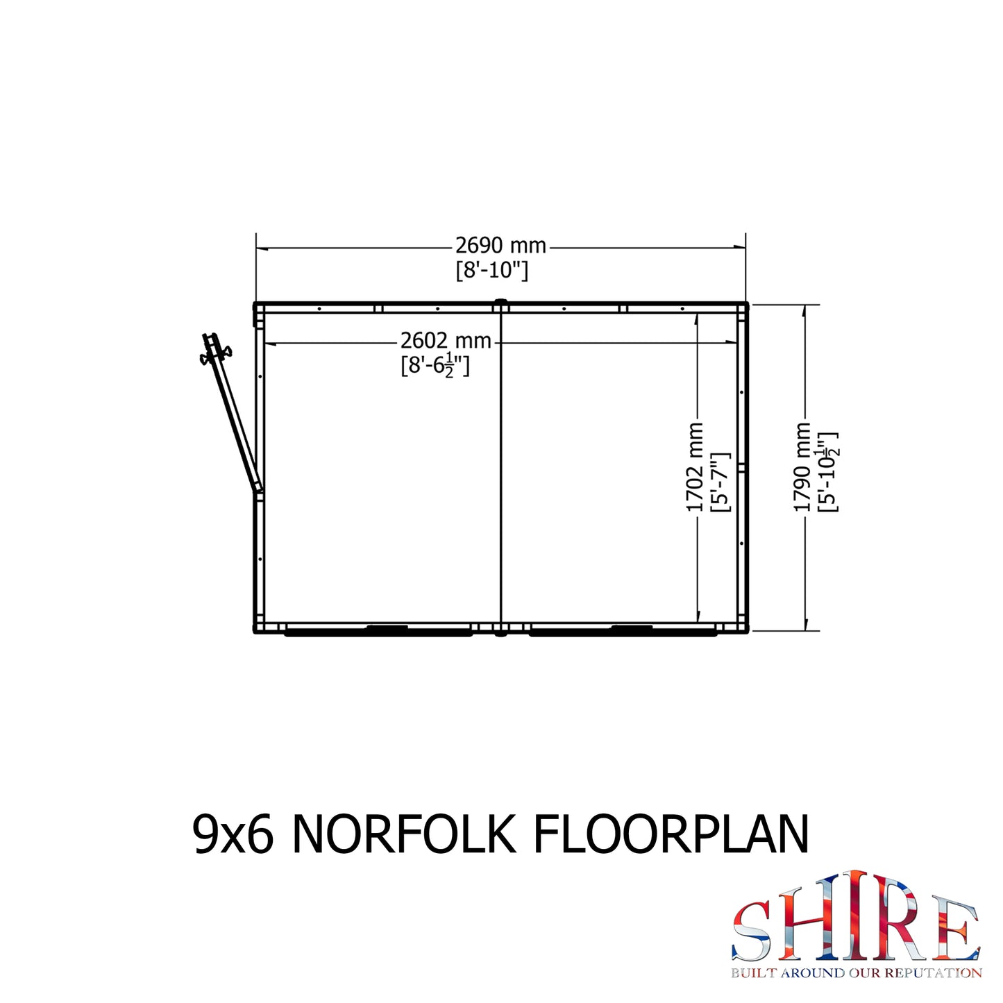 Shire Norfolk 9x6 Single Door Loglap Style A