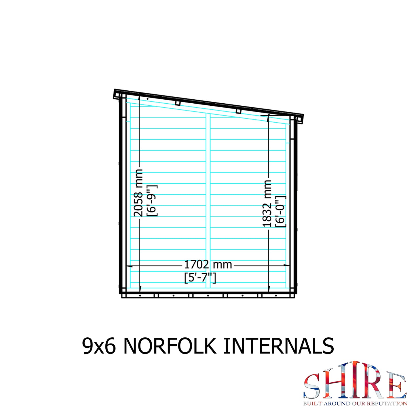 Shire Norfolk 9x6 Single Door Loglap Style A