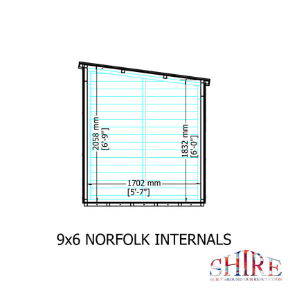Shire Norfolk 9x6 Single Door Loglap Style A