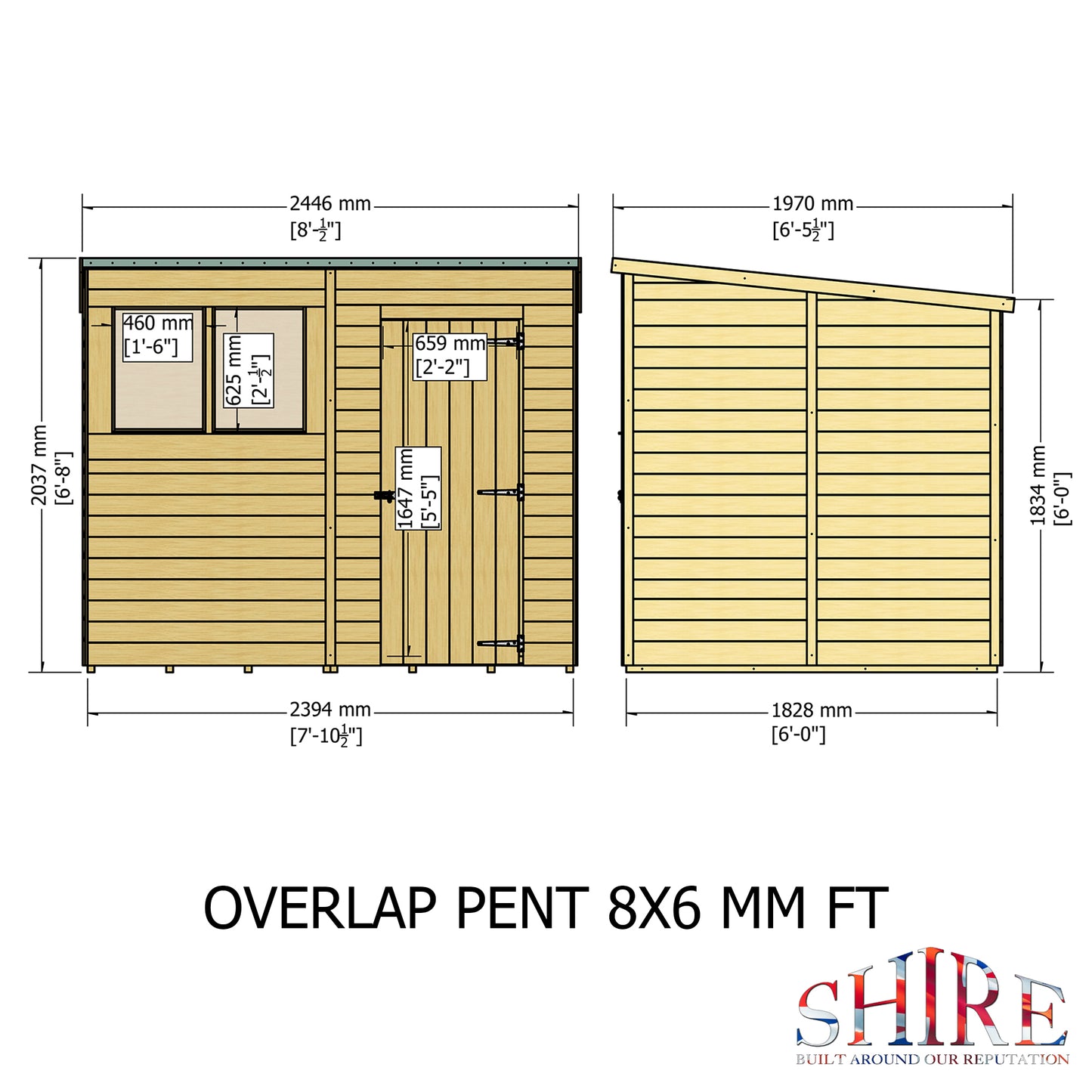 Shire Overlap Pent SD 8x6