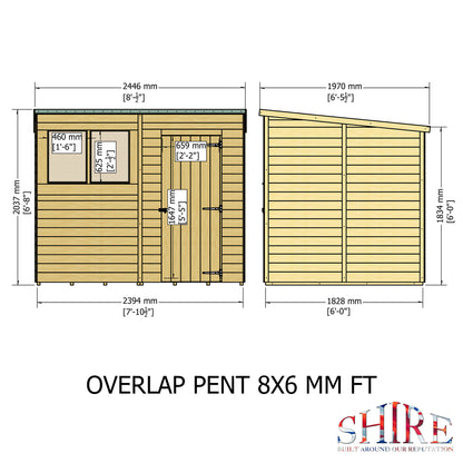 Shire Overlap Pent SD 8x6