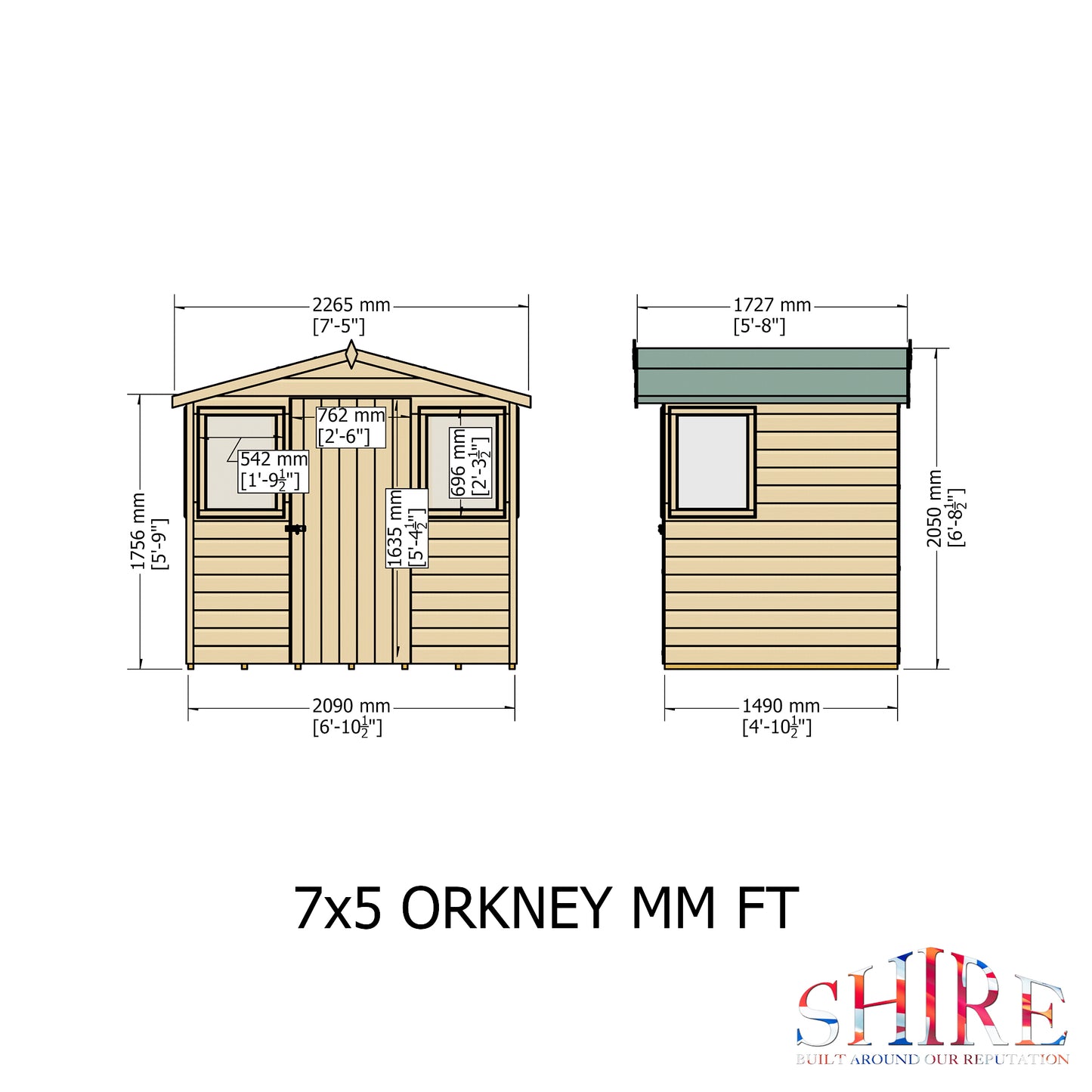 Shire Orkney 7x5 Shiplap