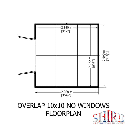 Shire Overlap Double Door No windows 10x10 D/D