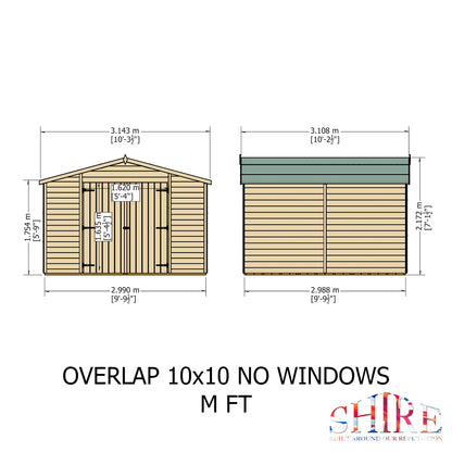 Shire Overlap Double Door No windows 10x10 D/D