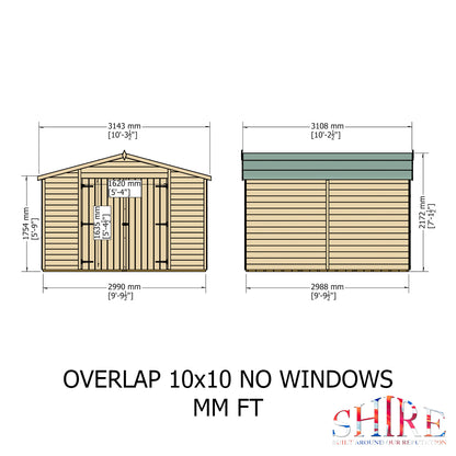 Shire Overlap Double Door No windows 10x10 D/D